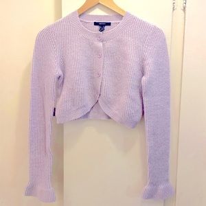 Cardigan / Cropped top long sleeve in light purple from Forever 21